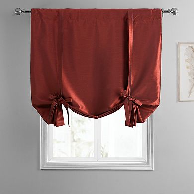 EFF Vintage Textured Faux Dupioni Silk Tie-Up Window Shade, 46" X 63"