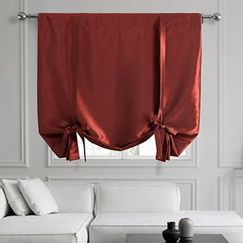EFF Vintage Textured Faux Dupioni Silk Tie-Up Window Shade, 46" X 63"