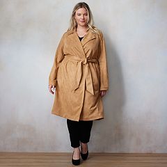 LUGOGNE Trench Coat for Women Fashion Knee Length Overcoat Warm