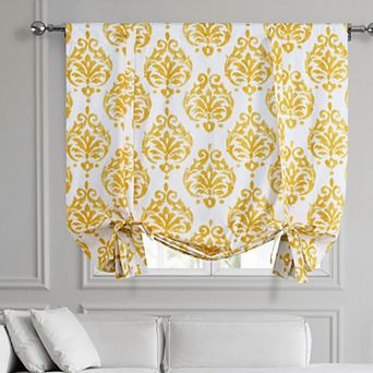 EFF Sandlewood Printed Cotton Tie-Up Window Shade, 46" X 63"