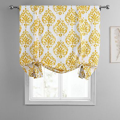 EFF Sandlewood Printed Cotton Tie-Up Window Shade, 46" X 63"