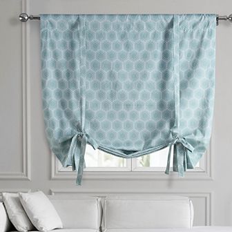 EFF Honeycomb Ripple Printed Cotton Tie-Up Window Shade, 46" X 63"