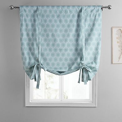 EFF Honeycomb Ripple Printed Cotton Tie-Up Window Shade, 46" X 63"