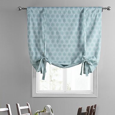 EFF Honeycomb Ripple Printed Cotton Tie-Up Window Shade, 46" X 63"