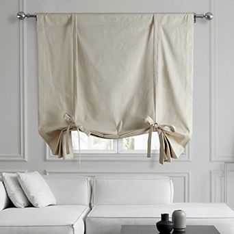 EFF Solid Cotton Tie-Up Window Shade, 46" X 63"
