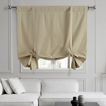 EFF Solid Cotton Tie-Up Window Shade, 46" X 63"