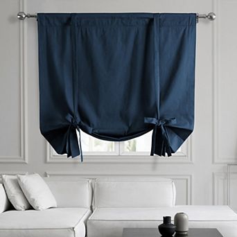 EFF Solid Cotton Tie-Up Window Shade, 46" X 63"