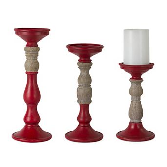 Melrose Two Tone Candle Holder Table Decor 3 pc Set