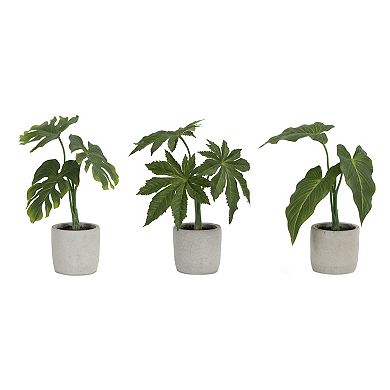 Melrose Assorted Faux Foliage Plant in Grey Pot - Set of 6