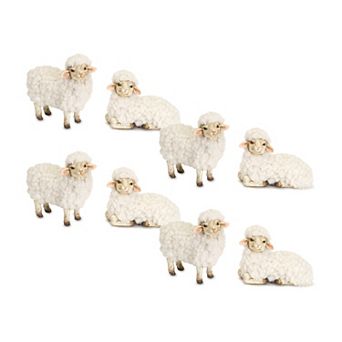 Melrose Happy Tabletop Sheep Figurine - Set of 8