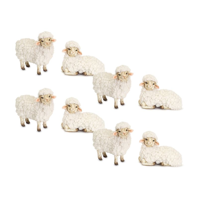 UPC 746427725750 product image for Melrose Happy Tabletop Sheep Figurine - Set of 8, White | upcitemdb.com