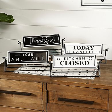 Melrose Reversible Sentiment Sign with Stand - Set of 4