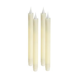 Melrose 4 pc LED Wax Taper Candle Set with Moving Flame