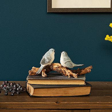 Melrose Natural Blue Birds on Branch Figurine 9.5"L
