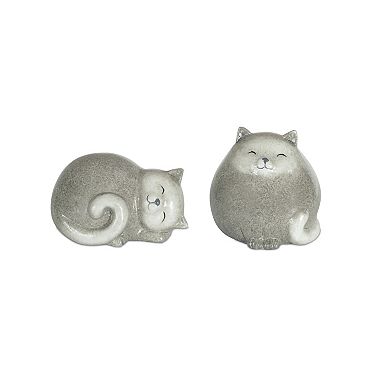 Melrose Happy Terra Cotta Cat Shelf Sitter - Set of 4