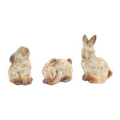 Melrose Weathered Terra Cotta Rabbit Garden Statue - Set of 6