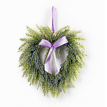 Melrose Lavender Twig Heart Wreath 2 pc Set