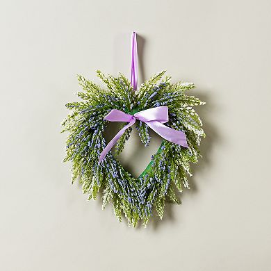 Melrose Lavender Twig Heart Wreath 2-Piece Set