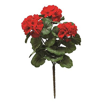 Melrose Red Geranium Floral Bush 2-Piece Set