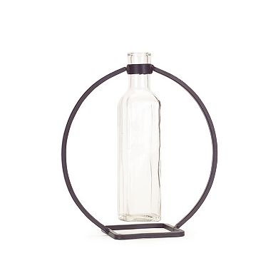 Melrose Modern Hanging 1.5-in. Bottle Vase in Circle Stand 4-Piece Set