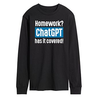 Men's Homework ChatGPT Long Sleeve Graphic Tee Graphic Tee