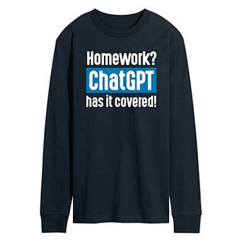 Men's Homework ChatGPT Long Sleeve Graphic Tee Graphic Tee
