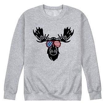 Men's Moose Americana Sunglasses Graphic Fleece Pullover