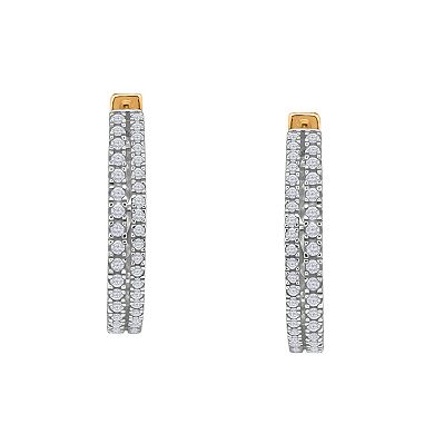 Diamaison 14k Gold 1 3/4 Carat T.W. Diamond Hoop Earrings
