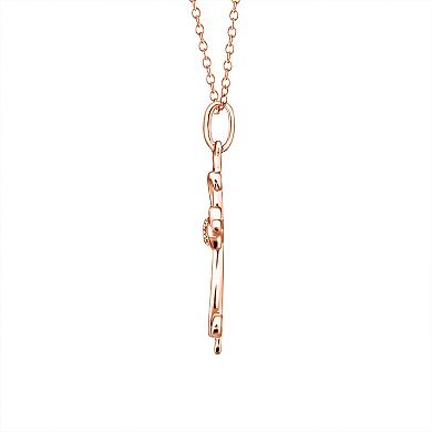 Diamaison 10k Rose Gold 1/15 Carat T.W. Diamond Cross Pendant