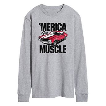 Men's 'Merica Got Muscle Car Long Sleeve Graphic Tee