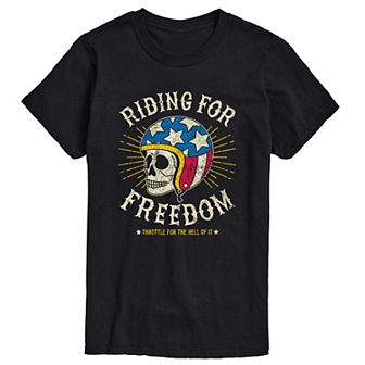 Men's Riding For Freedom Skull Graphic Tee