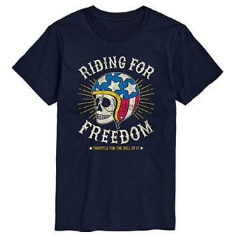 Men's Riding For Freedom Skull Graphic Tee