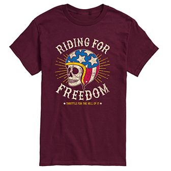 Men's Riding For Freedom Skull Graphic Tee
