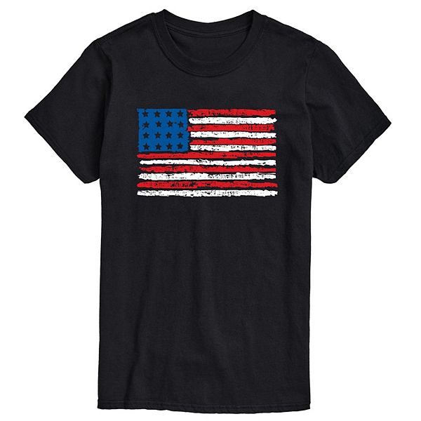 Men's Distressed USA Flag Graphic Tee