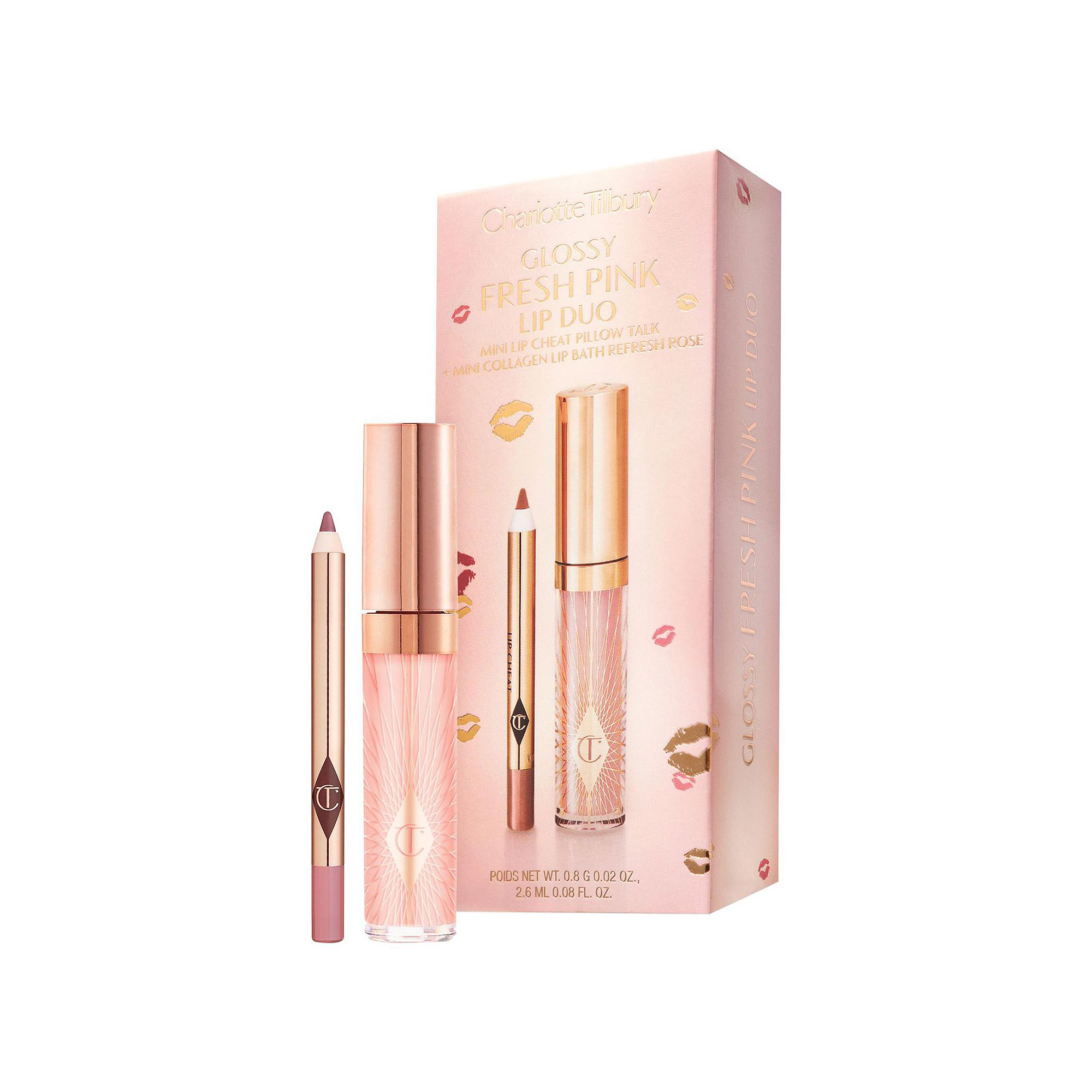 Charlotte Tilbury Mini Glossy Pink Lip Gloss + Lip Liner Set, Size: 0.02 FL