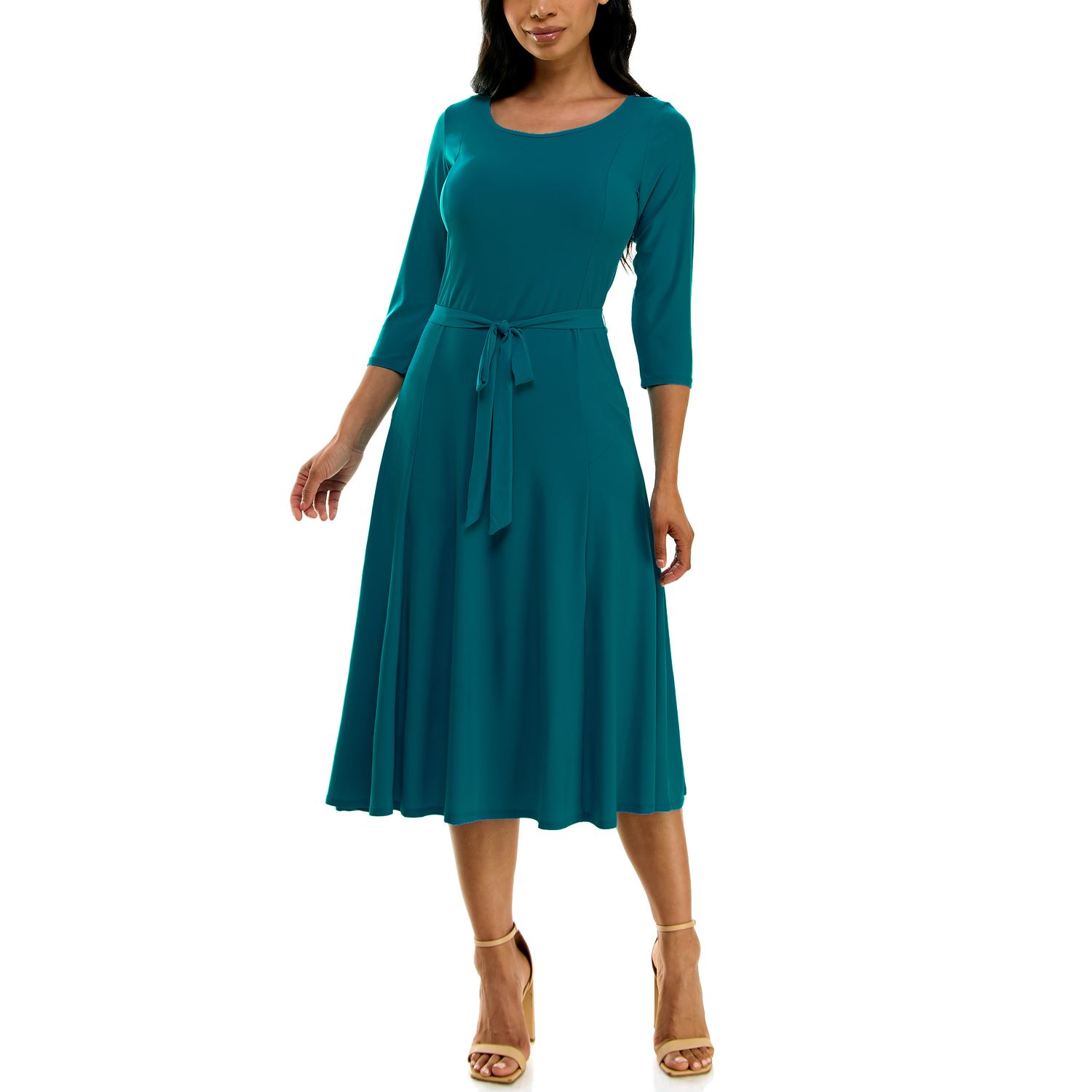 Женские платья Nina Leonard Sylvia Midi Dress With Belt Sash