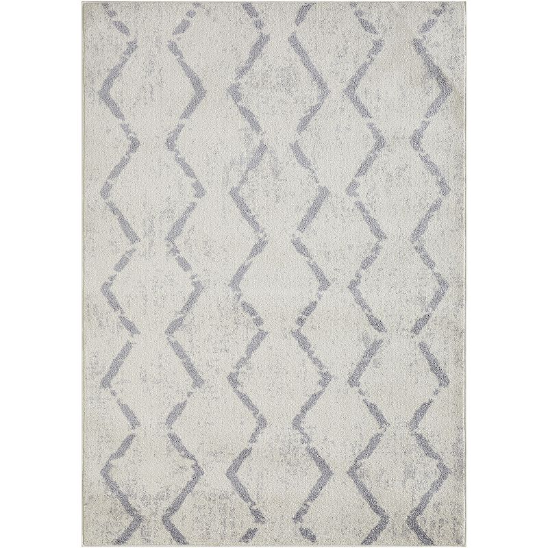 Loomaknoti Kissandrah Bry Area Rug, White, 5X7 Ft