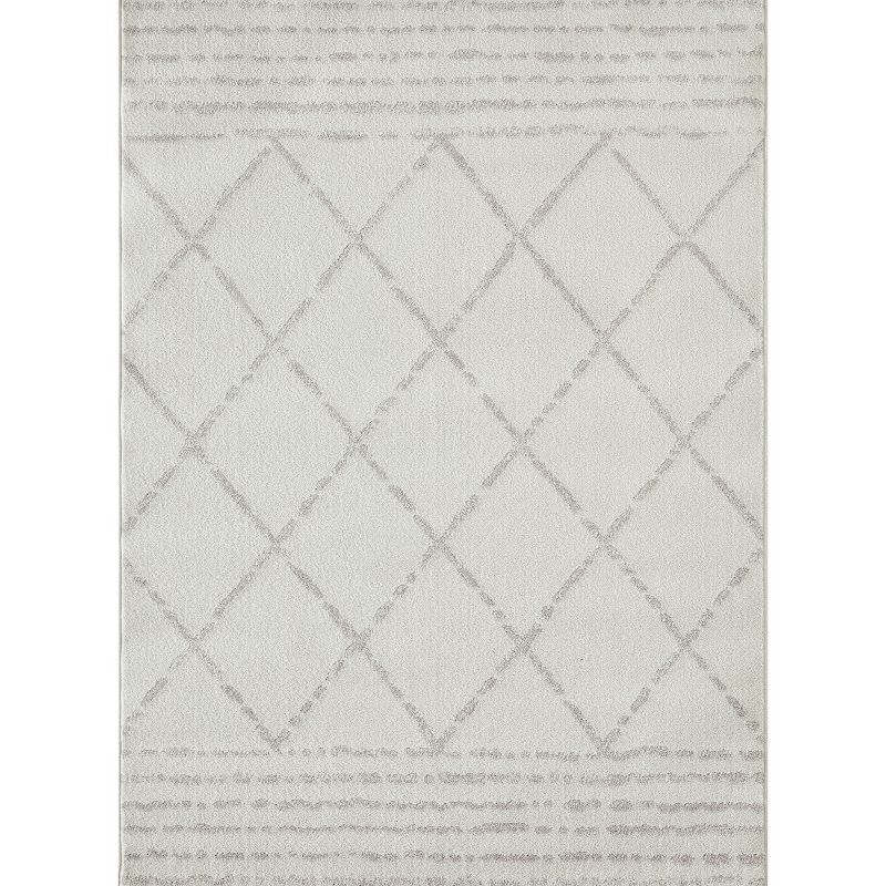 Loomaknoti Kissandrah Ben Area Rug, White, 5X7 Ft