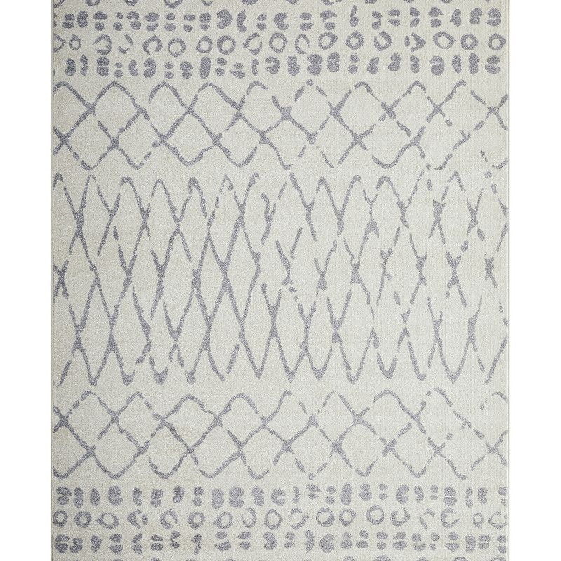 Loomaknoti Kissandrah Barz Area Rug, White, 10X13 Ft