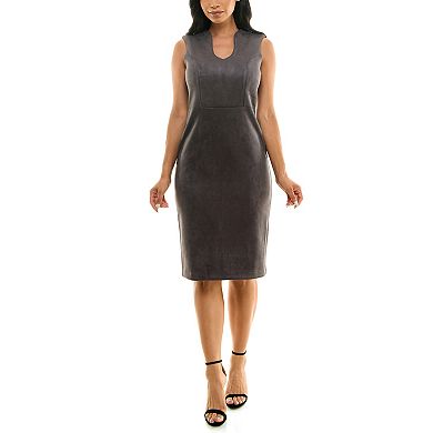 Women's Nina Leonard U-Neck Midi Dress