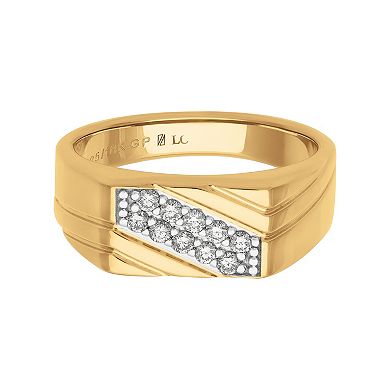 Men's AXL 18k Gold-Plated Sterling Silver 1/4 Carat T.W. Lab-Grown Diamond Band