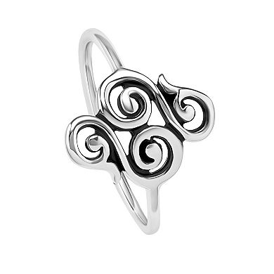 PRIMROSE Sterling Silver Oxidized Swirl Ring