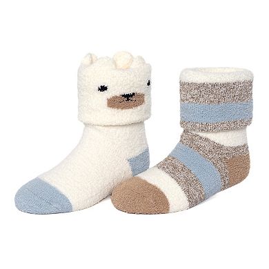 Toddler Cuddl Duds 2-Pack Polar Bear & Striped Socks