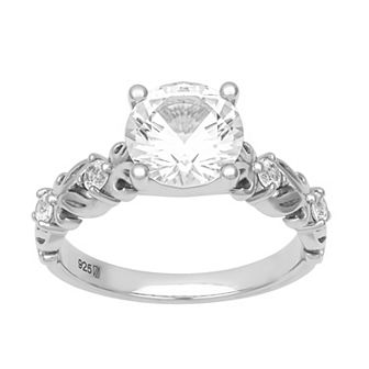 Love Always Sterling Silver Lab-Created White Sapphire Engagement Ring