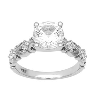 Love Always Sterling Silver Lab-Created White Sapphire Engagement Ring