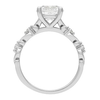 Love Always Sterling Silver Lab-Created White Sapphire Engagement Ring