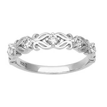 Love Always Sterling Silver Lab-Created White Sapphire Anniversary Band