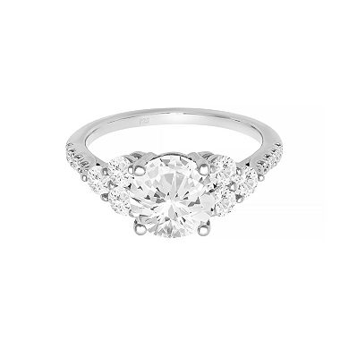 Love Always Sterling Silver Lab-Created White Sapphire Engagement Ring