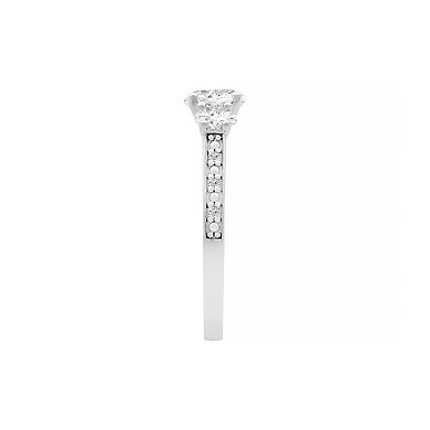 Love Always Sterling Silver Lab-Created White Sapphire Engagement Ring