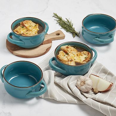 Tabletops Gallery Lifestyle 4-pc. Blue Soup Bowl Set